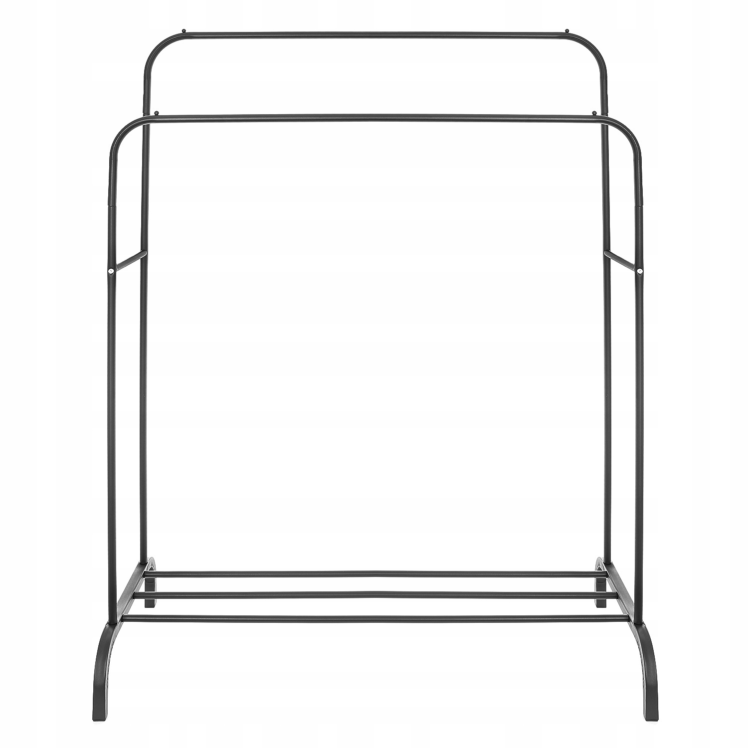 STOJĄCY WIESZAK PODŁOGOWY PODWÓJNY Z PÓŁKĄ NA BUTY Kolor haczyków czarny