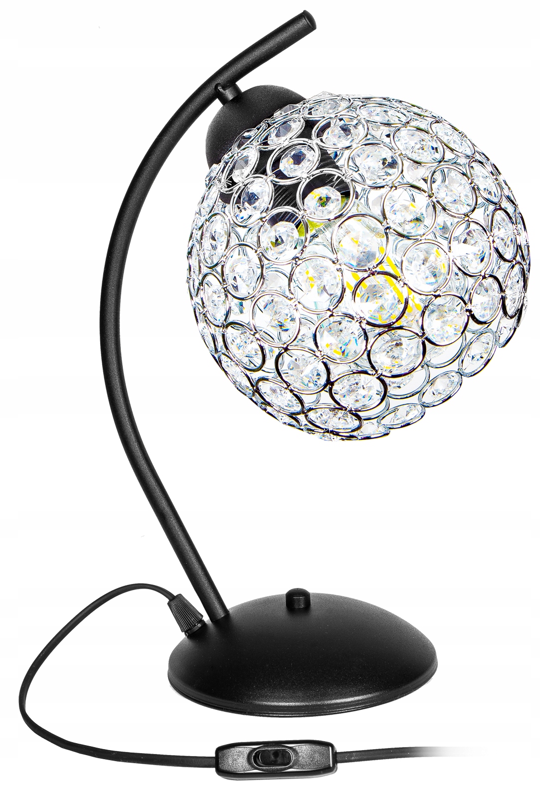 NOWOCZESNA LAMPKA BIURKOWA STOŁOWA NOCNA CHROM LED Zasilanie sieciowe