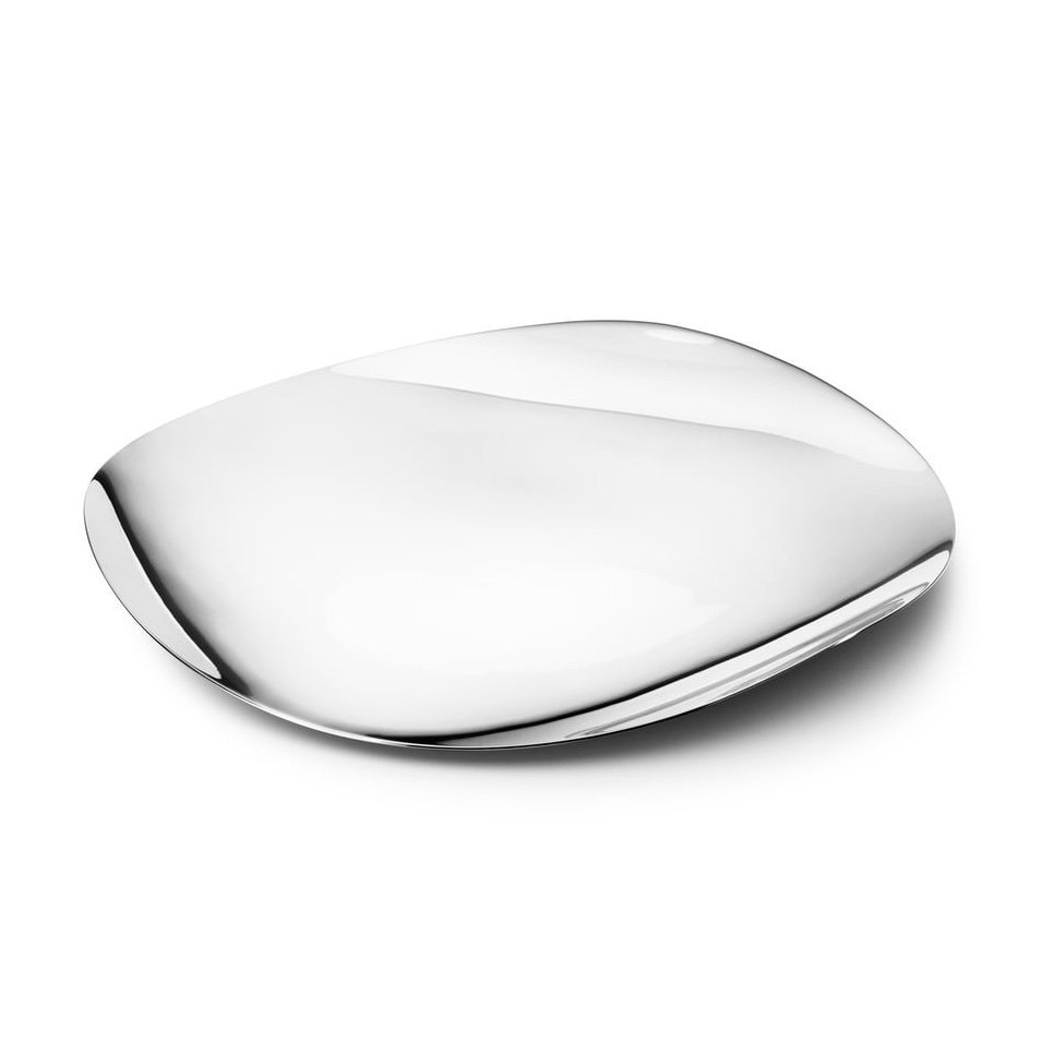 Georg Jensen Cobra Oceľová servírovacia miska 32 cm strieborná