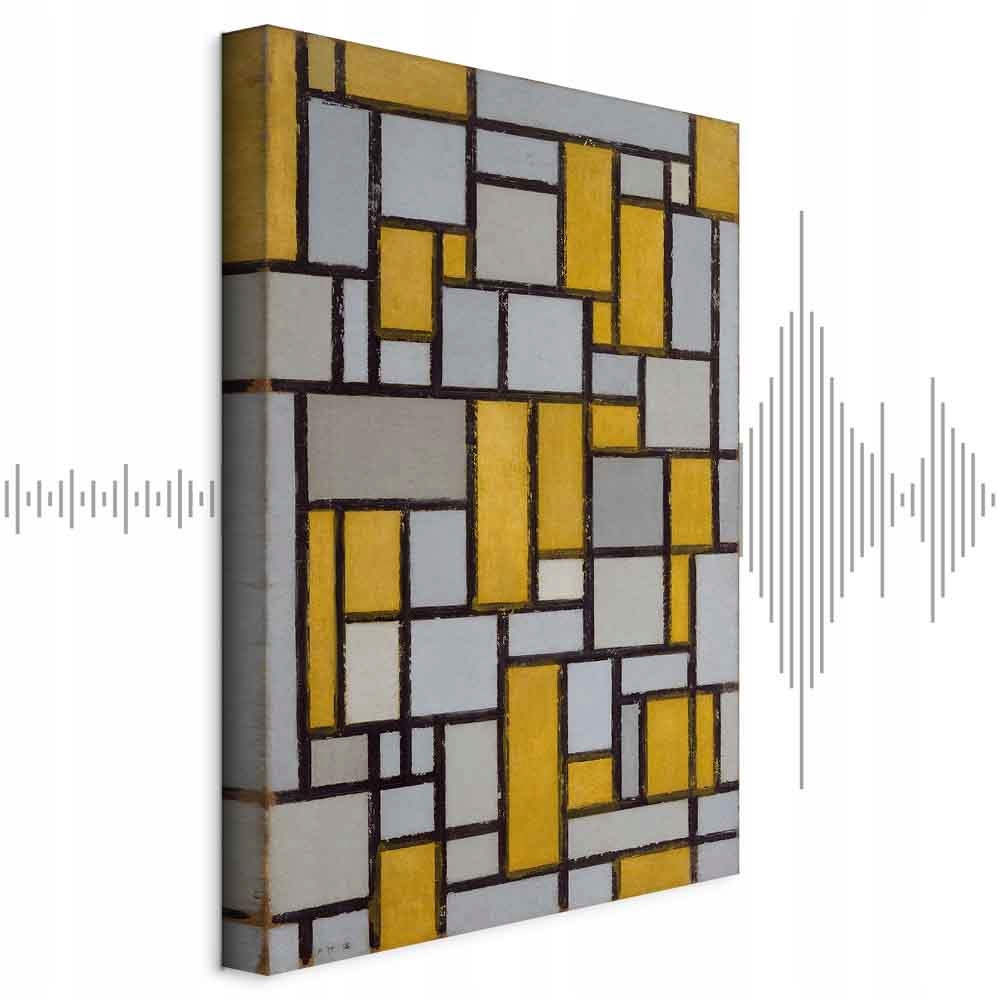 Piet Mondrian Kompozice Akustický Odhlučňovací Obraz Ložnice Velký 60x90