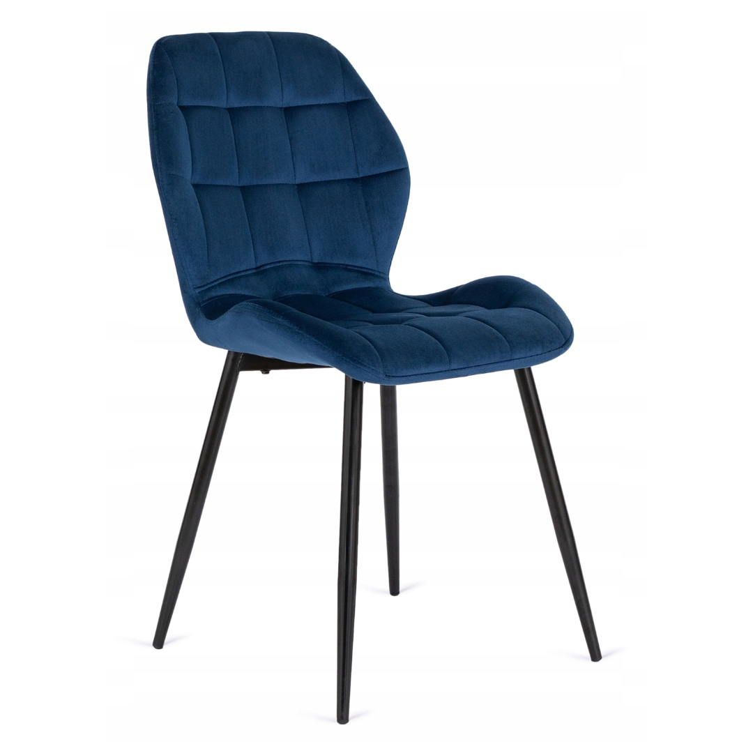 Tmavě modré velurové křeslo s čalouněním Loft pro jídelnu a obývací pokoj Lucky