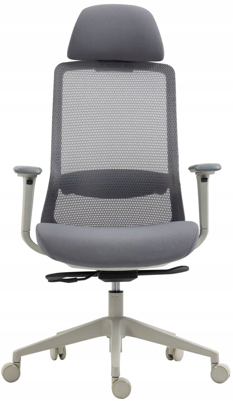 Fotel Biurkowy Master Szary Siatka Ergonomiczny, Obrotowy i