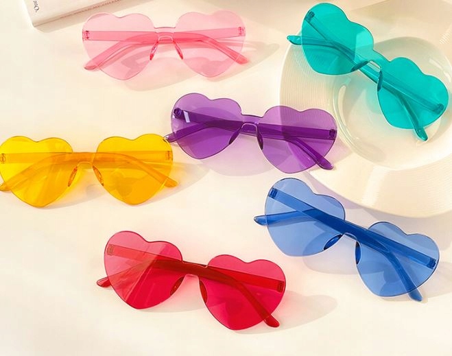 HIPISOWSKIE RÓŻOWE OKULARY SERCA IMPREZA LATA 70 EAN (GTIN) 5704880259705