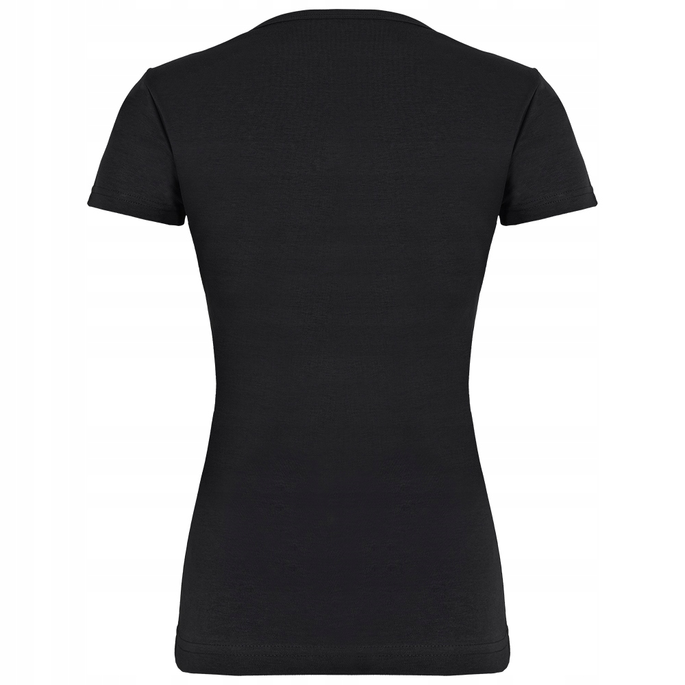 CZARNA KOSZULKA DAMSKA BLUZKA T-SHIRT KRÓTKI RĘKAW BAWEŁNIANA SPORTOWA XL Kolor czarny