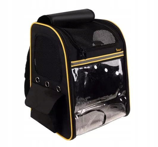 Levně Přepravka Batoh pro psa kočku Purlov 35 cm x 28 cm x 62 cm černá
