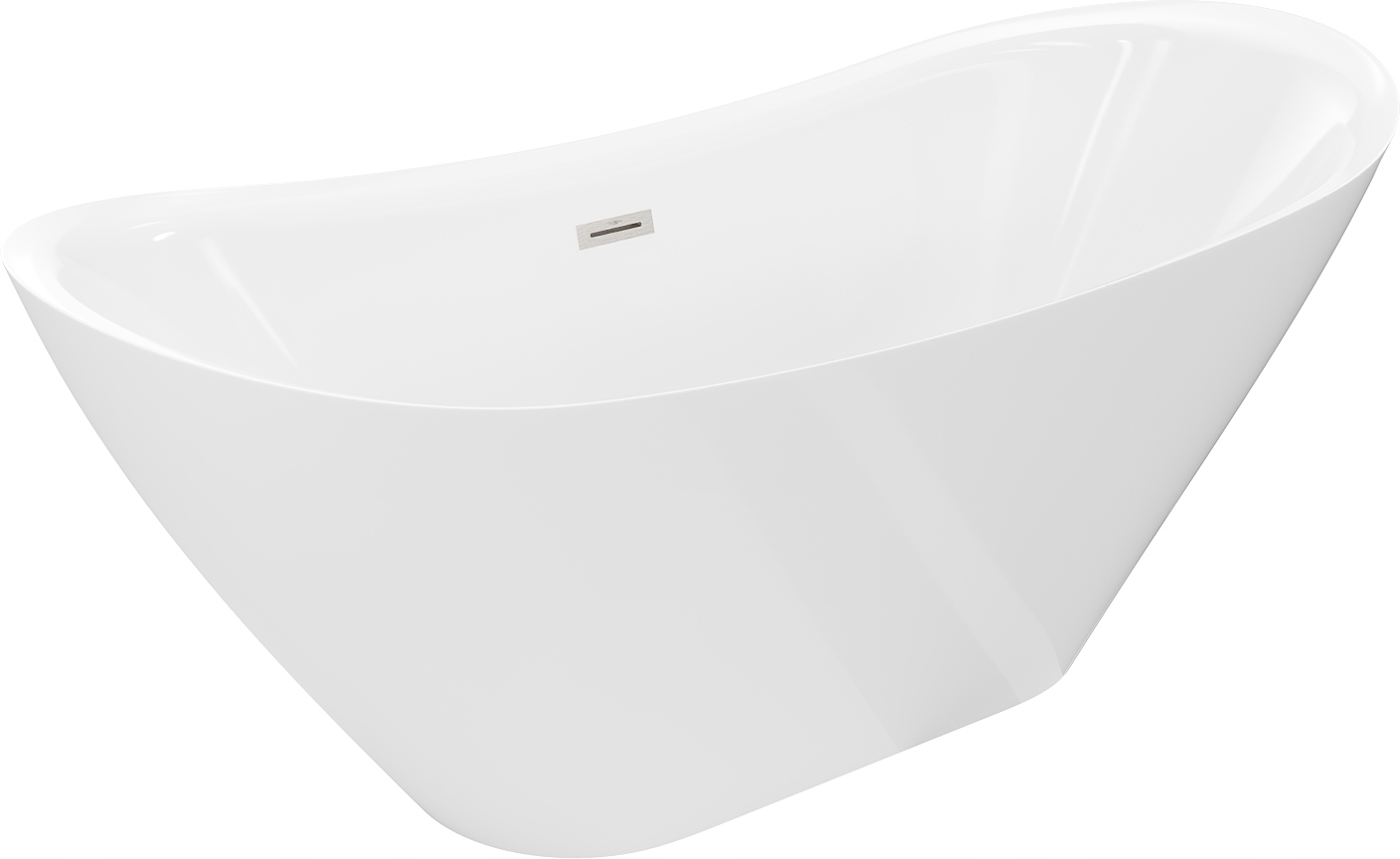 Mexen Lotos volně stojící vana 140 x 75 cm, bílá, přepad kartáčovaný nikl