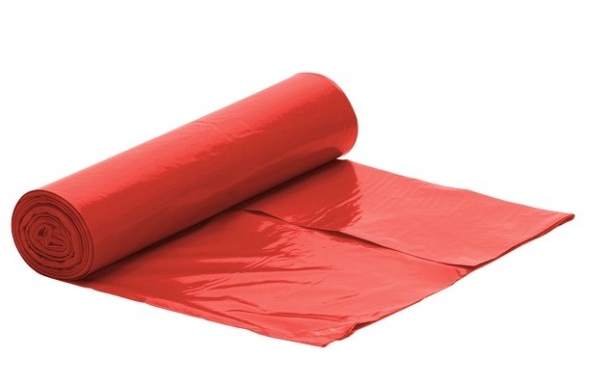 Worki na śmieci 120l LDPE czerwone 25 szt/rol