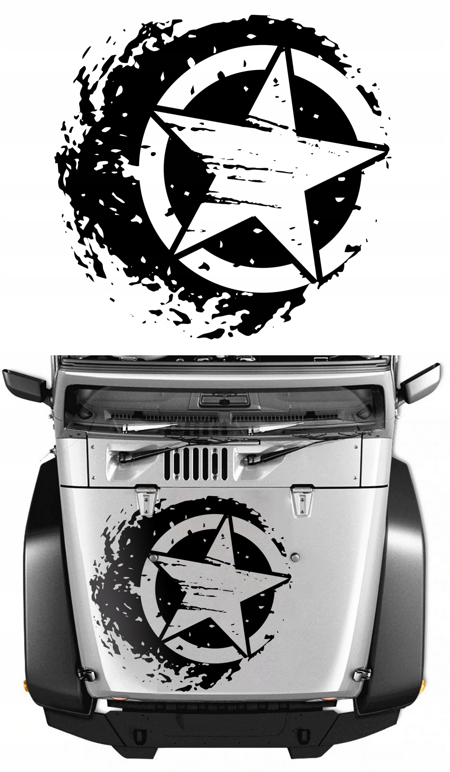 

Naklejki Na Maskę Jeep Off Road Motyw 60X57cm