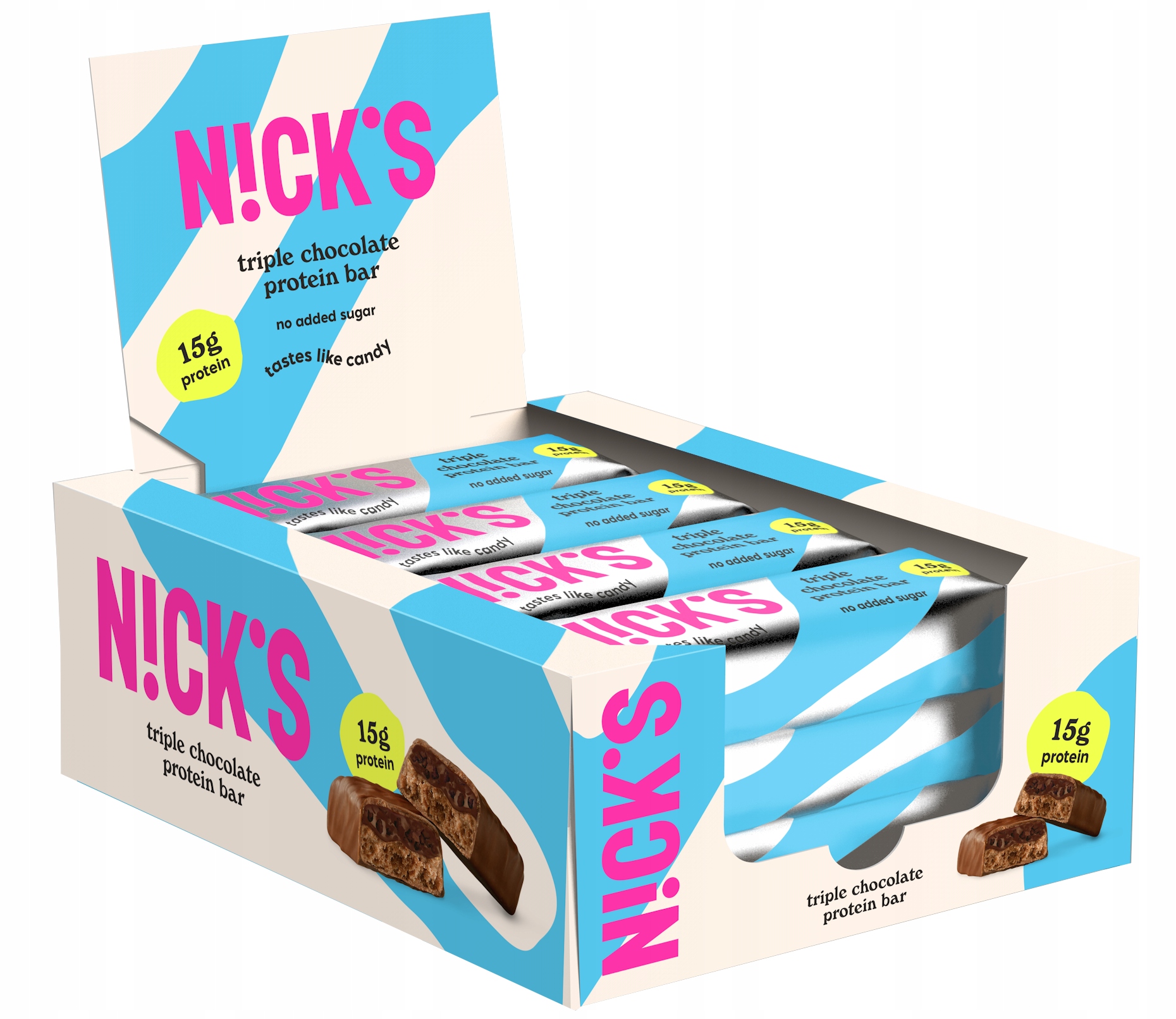 Nicks Baton Proteinowy Triple Chocolate 12 x 50 g