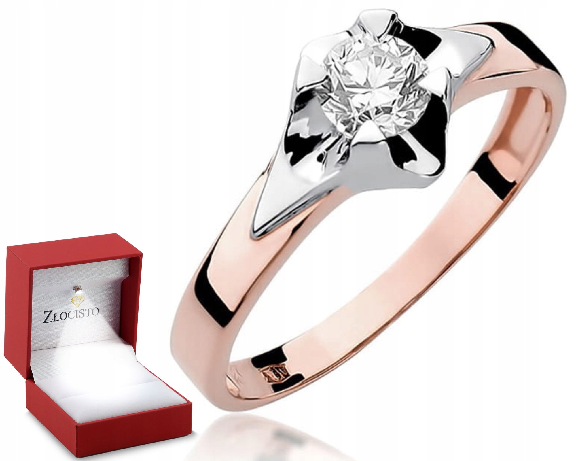 Prstýnek Diamant Růžové Zlato Gravírování Bonus 585 Dárek