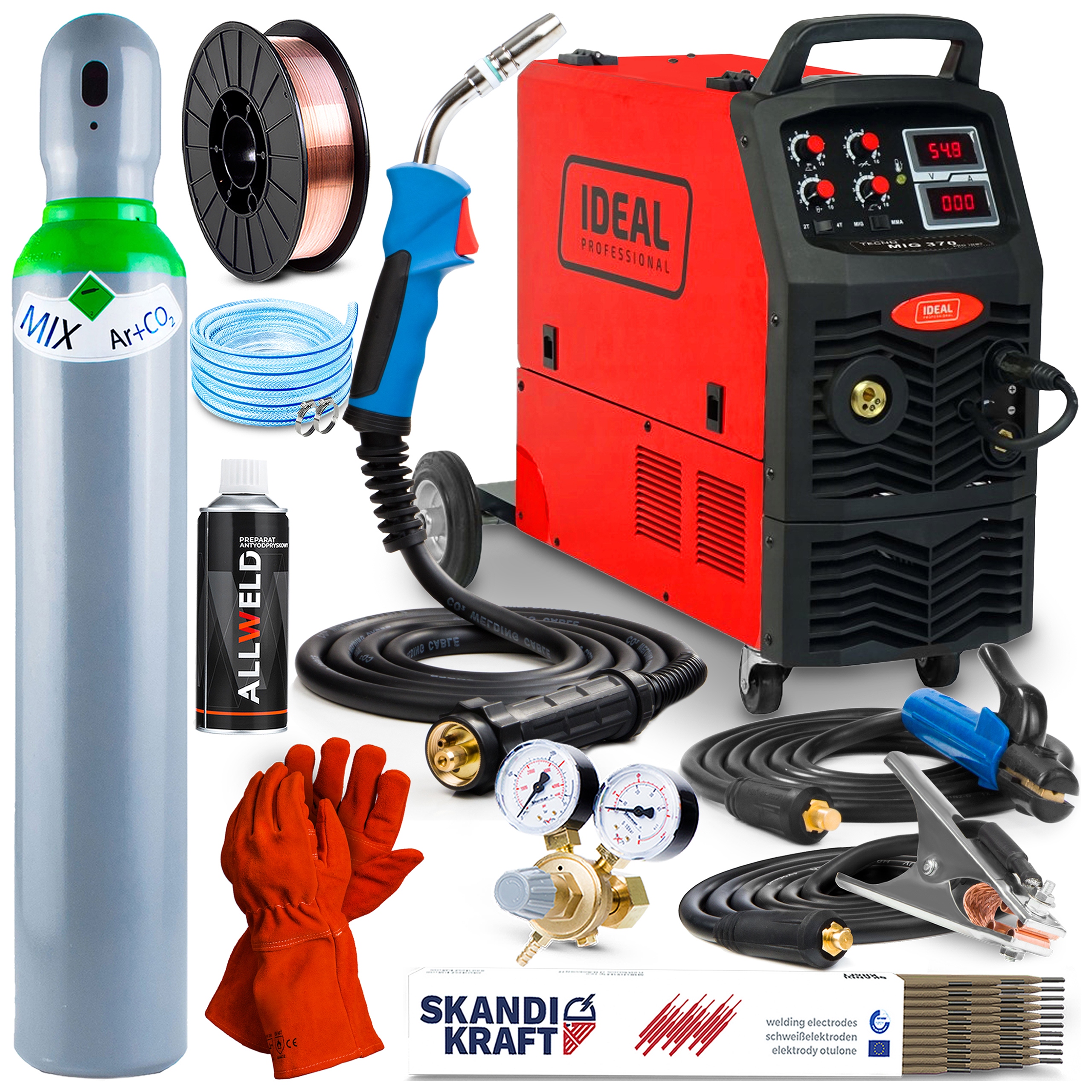 Svařovací Stroj Migomat Ideal Tecno Mig 370 4X4 Digital Mma Mag 400V 350A Alu