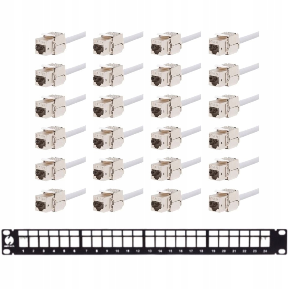 Netrack patch panel keystone 19" 24-porty, Ftp, 24xkeystone jack kat 5e
