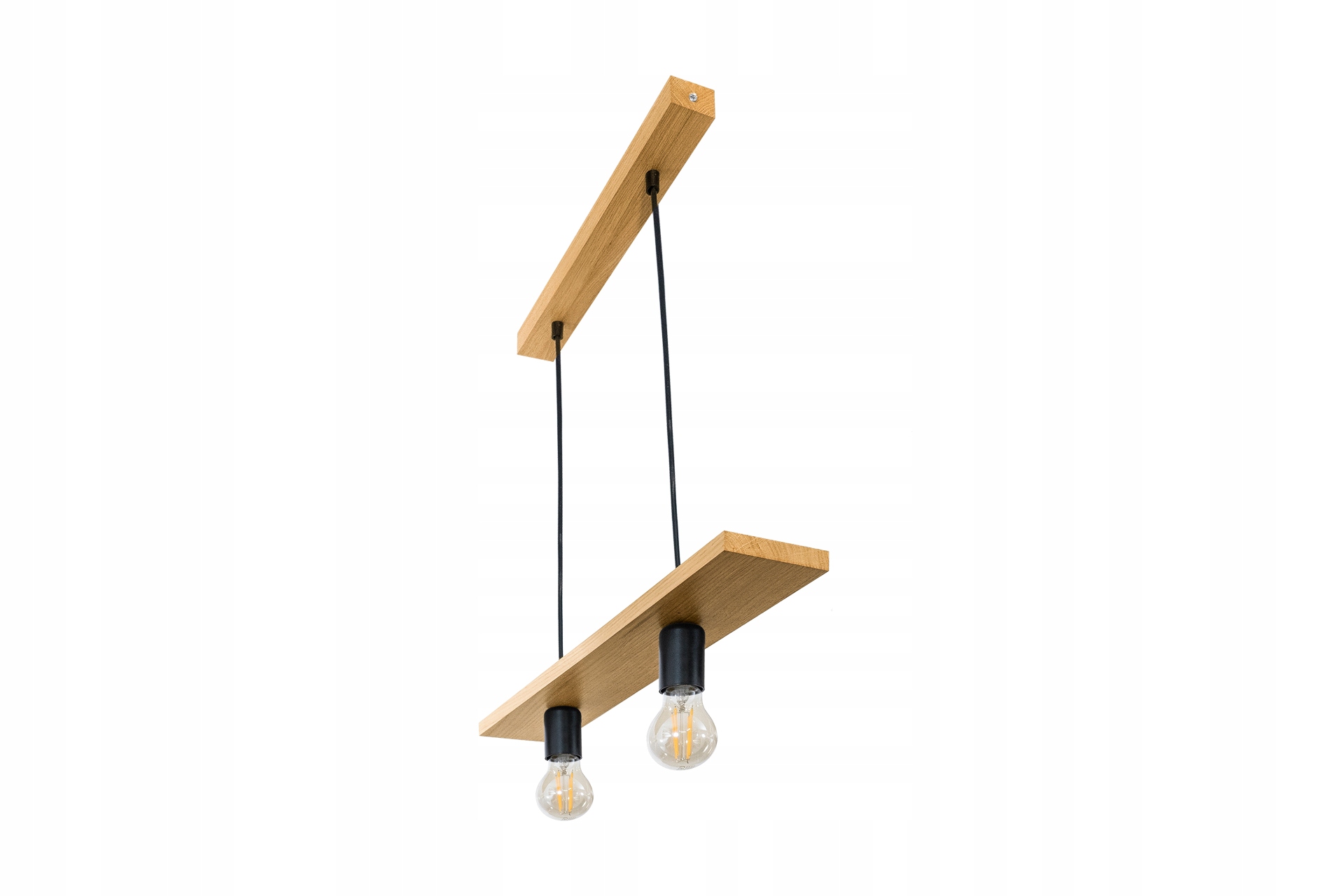 Závěsná stropní Led lampa 2x E27 0-110 cm Dubová na omítku Převis Deska Obývací pokoj