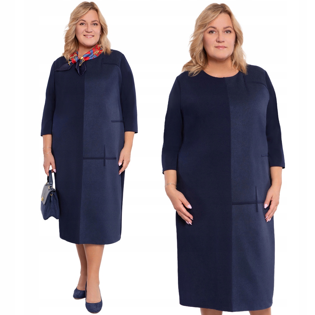 Tmavě modrá šaty a’la semiš 60/62