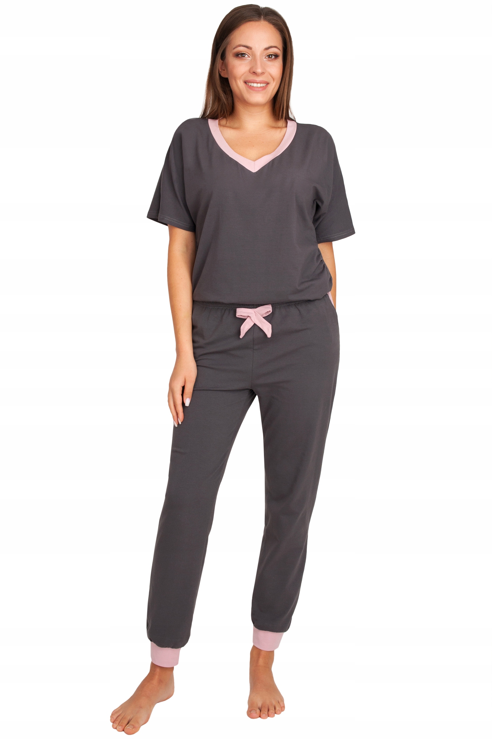 Bawełniana dwuczęściowa piżama ciążowa kimono długie spodnie AMELIA XXL EAN (GTIN) 5904035012005