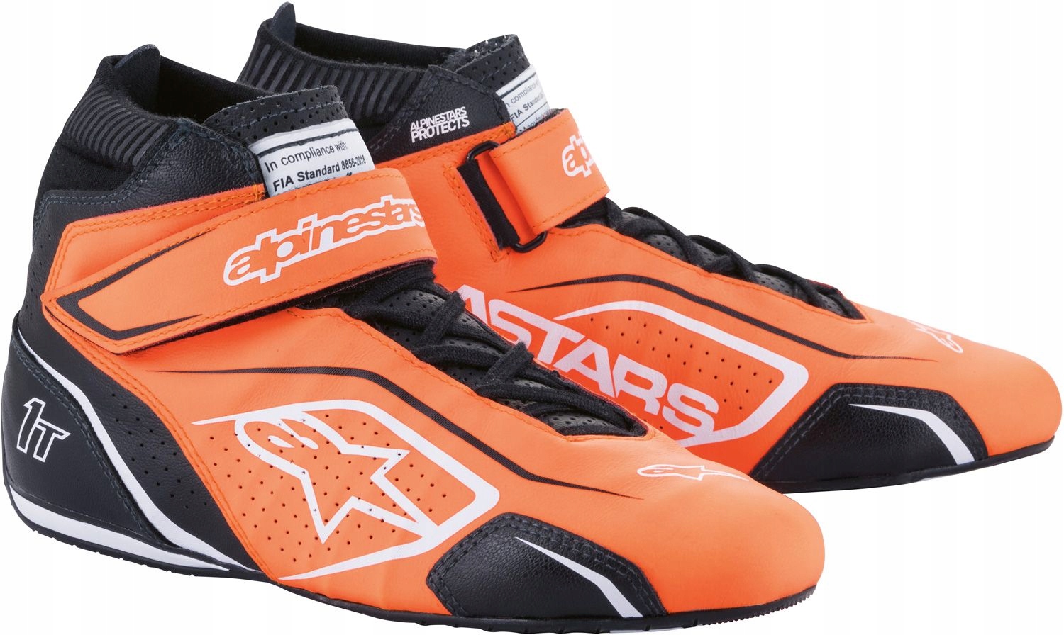 Topánky Alpinestars Tech 1-T V3 homologácia Fia oranžovo-čierno-biela 43
