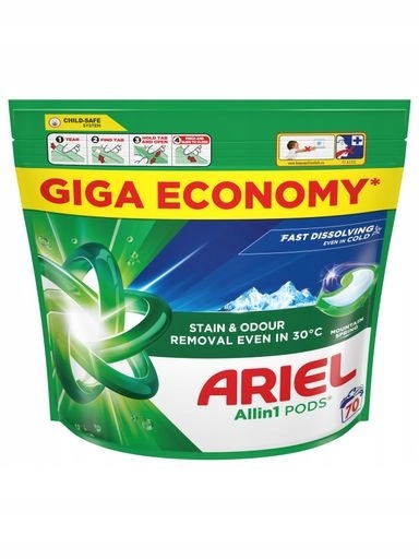 Levně Kapsle na praní Ariel Mountain Spring Allin1 70ks