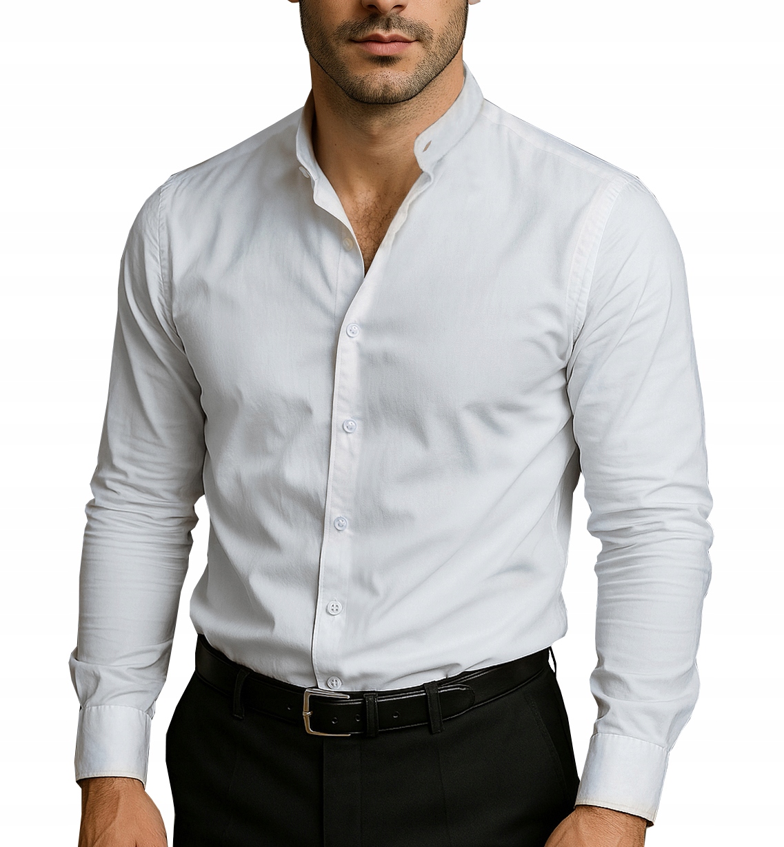 Pánská košile se stojáčkem bez límce Regular, bavlněná