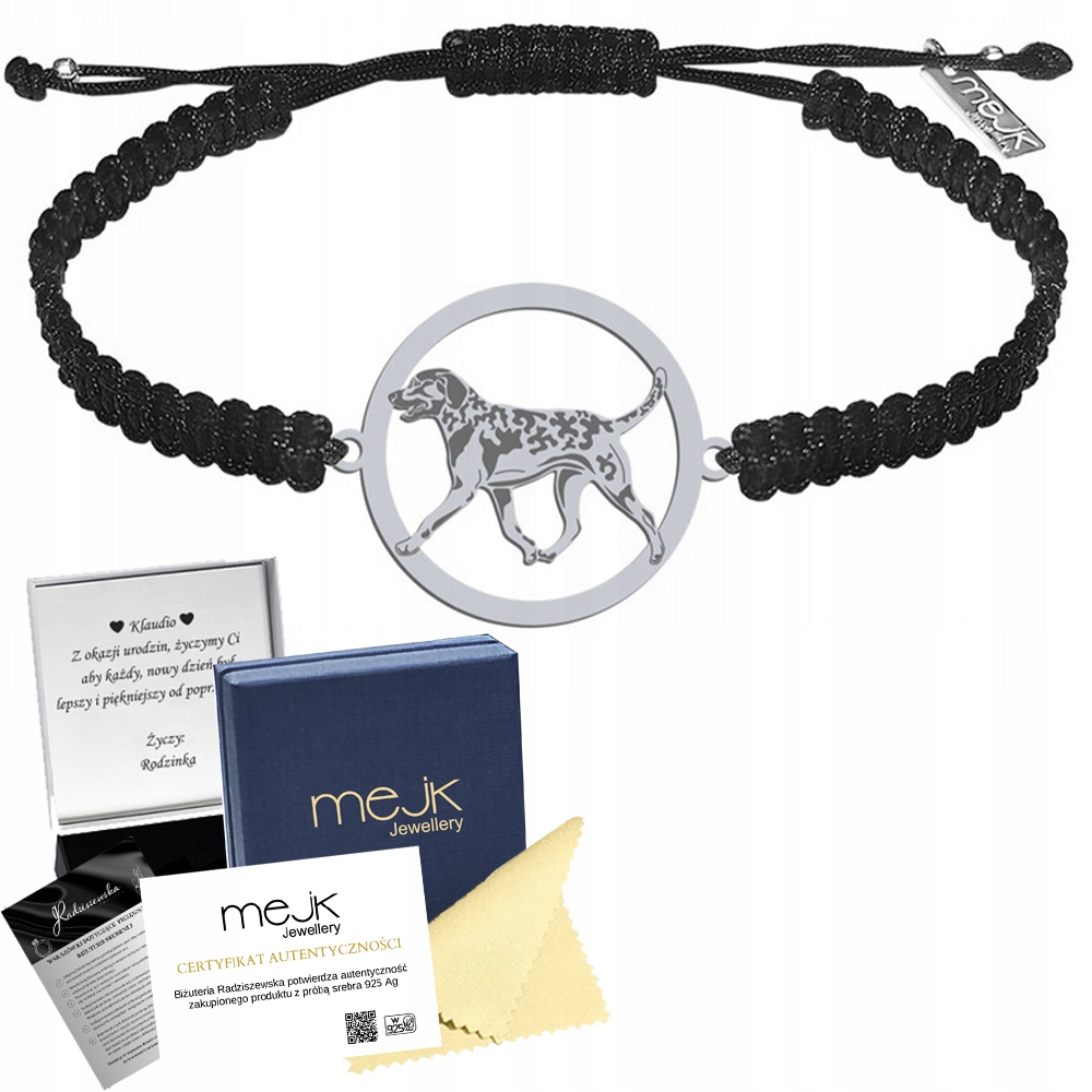 Stříbrný náramek z Chesapeake Bay Retriever 925 Makramé Gravírování Bonus
