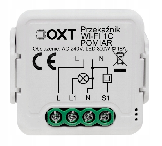 

Oxt mini przekaźnik 1 ob. z pomiarem 16A Wifi Tuya