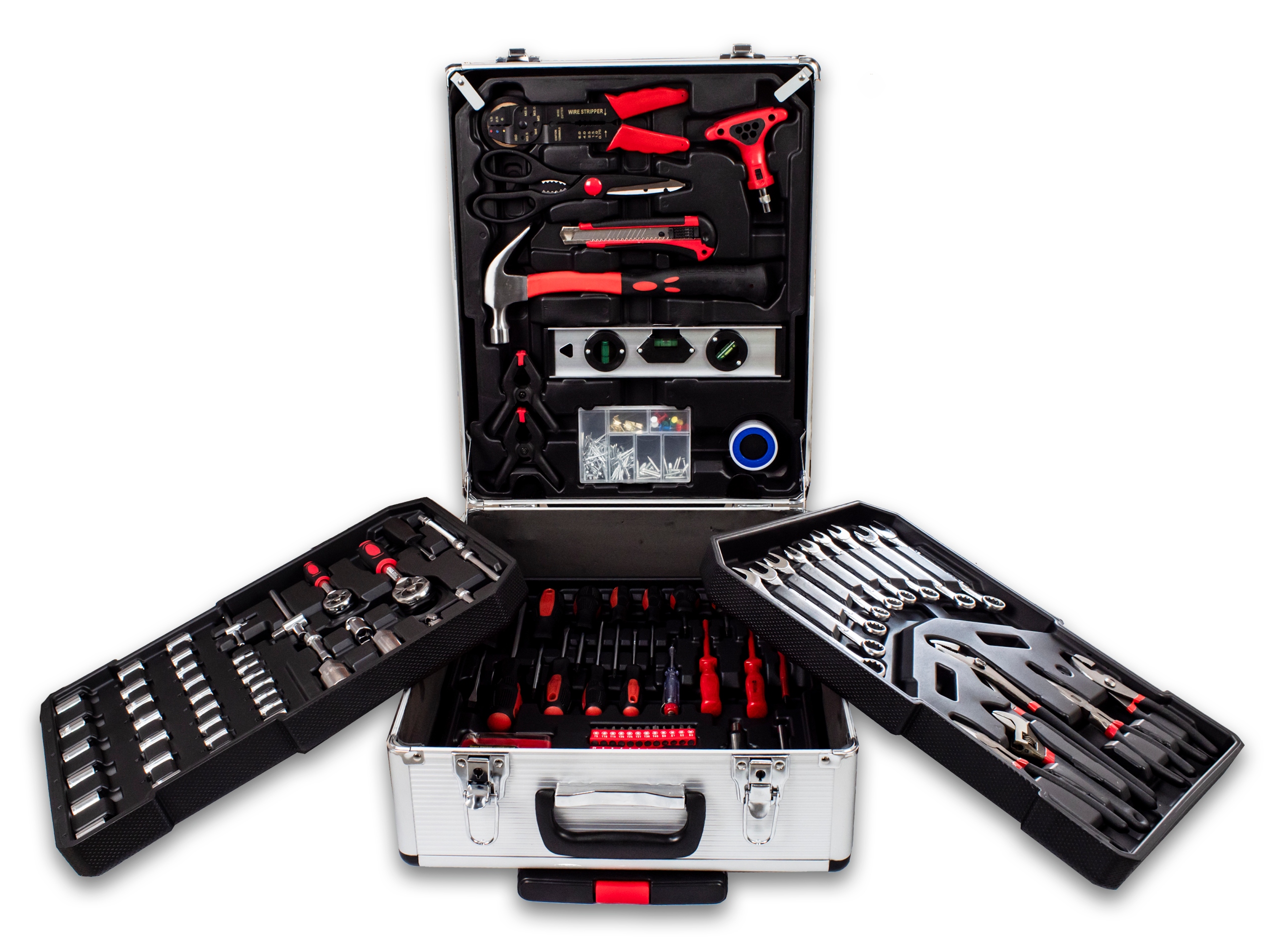 ZESTAW UNIWERSALNYCH NARZĘDZI W WALIZCE NA KÓŁKACH NA PREZENT Liczba elementów w zestawie 820