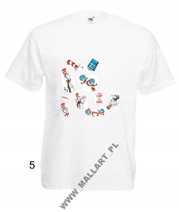 

Męska Koszulka Dr. Seuss Kot Kapelusz Wzory