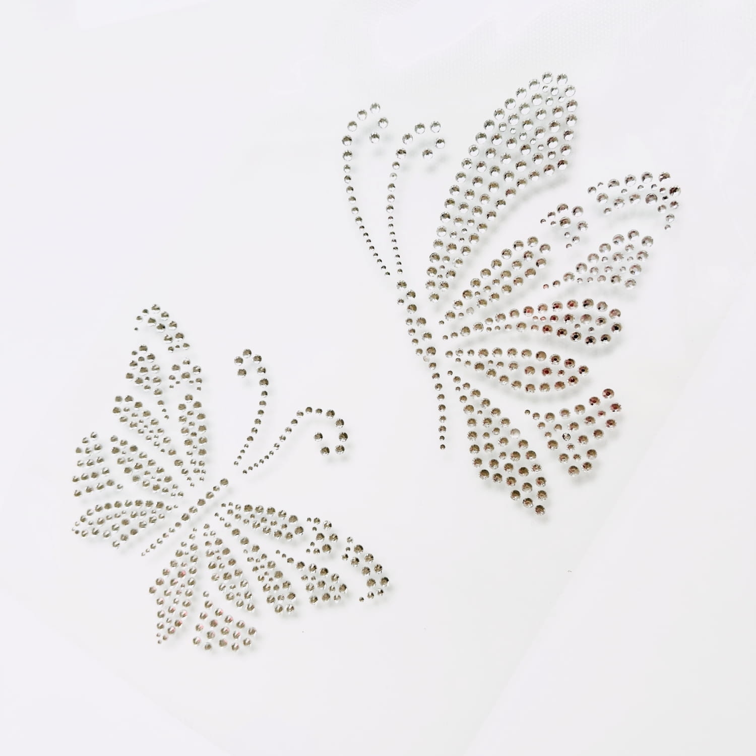 Naprasowanka na odzież z cyrkoniami - Dwa motyle 18,2 x 25,6 cm