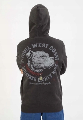 Mikina Pit S Kapucí Mikina na zip, Strength &amp; Respect, sepraná, tmavě grafitová