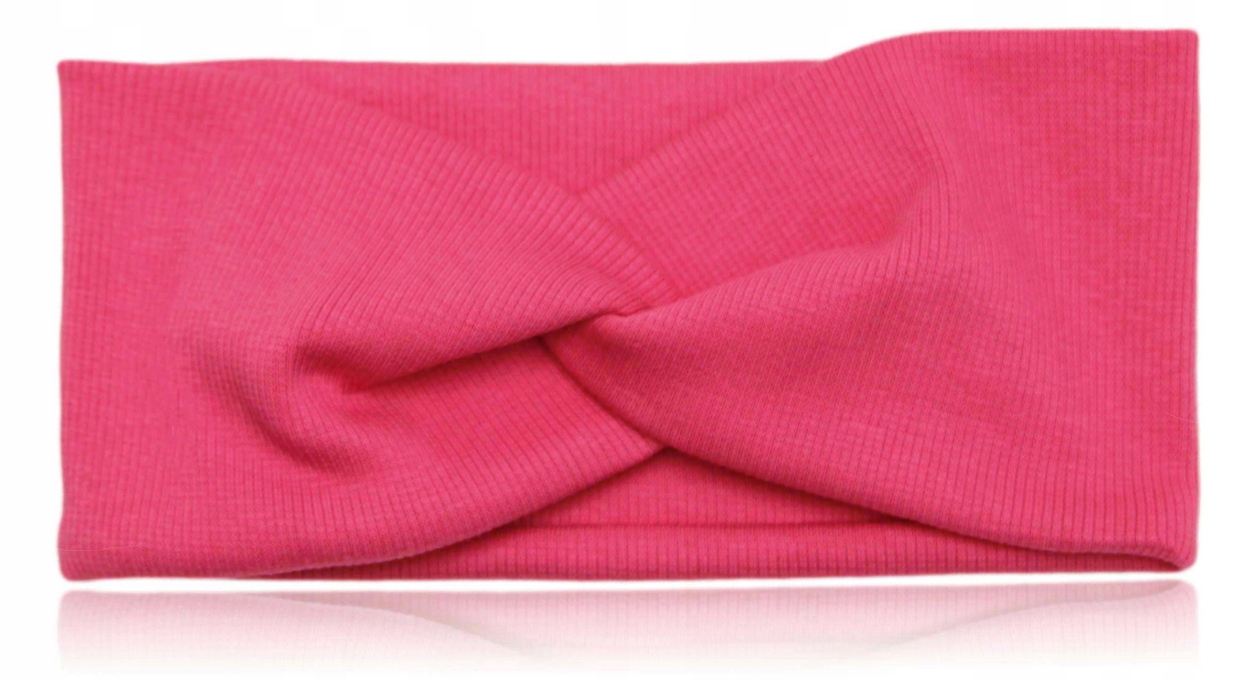 PRZEPLATANA BAWEŁNIANA OPASKA gładka TURBAN prążek