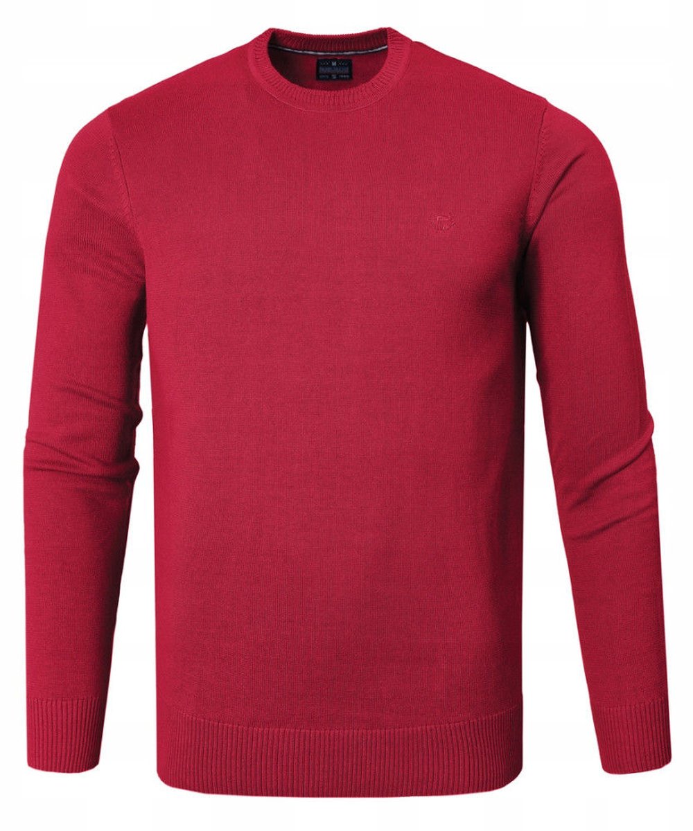 Bavlněný pánský svetr s Kulatý výstřihem Pako Jeans červená XL