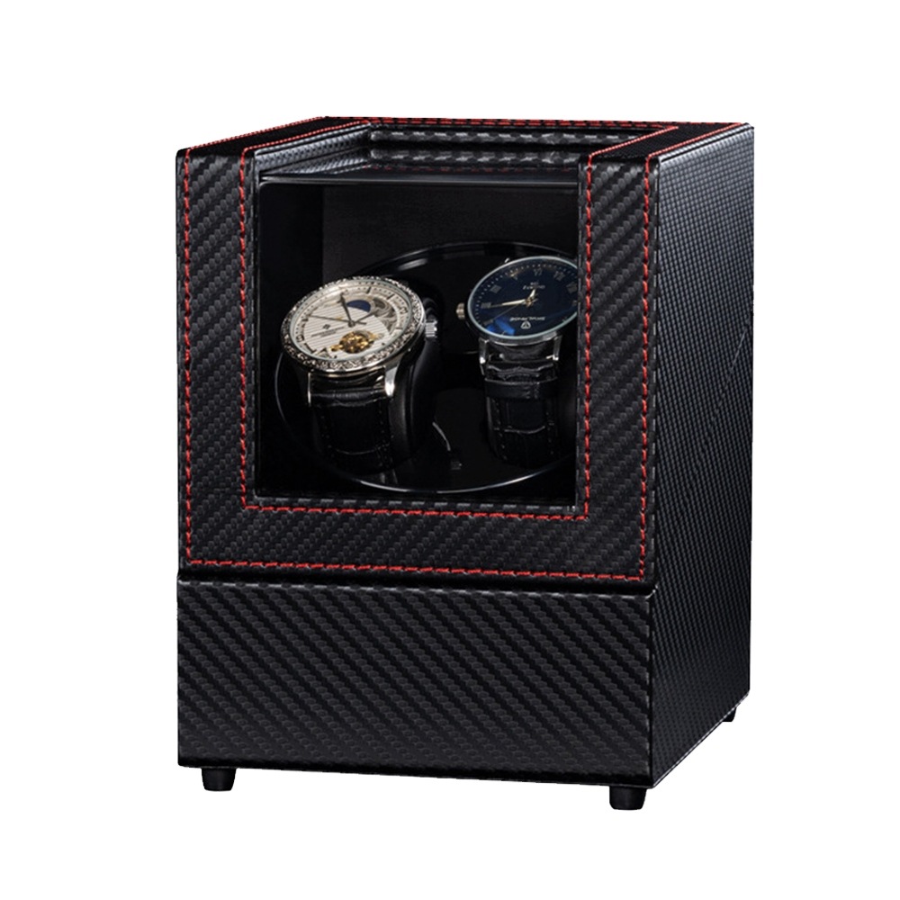 Rotomat Pro 2 Hodinky, Automatická Vitrína, Černá Kůže, 2 Režimy Otáčení