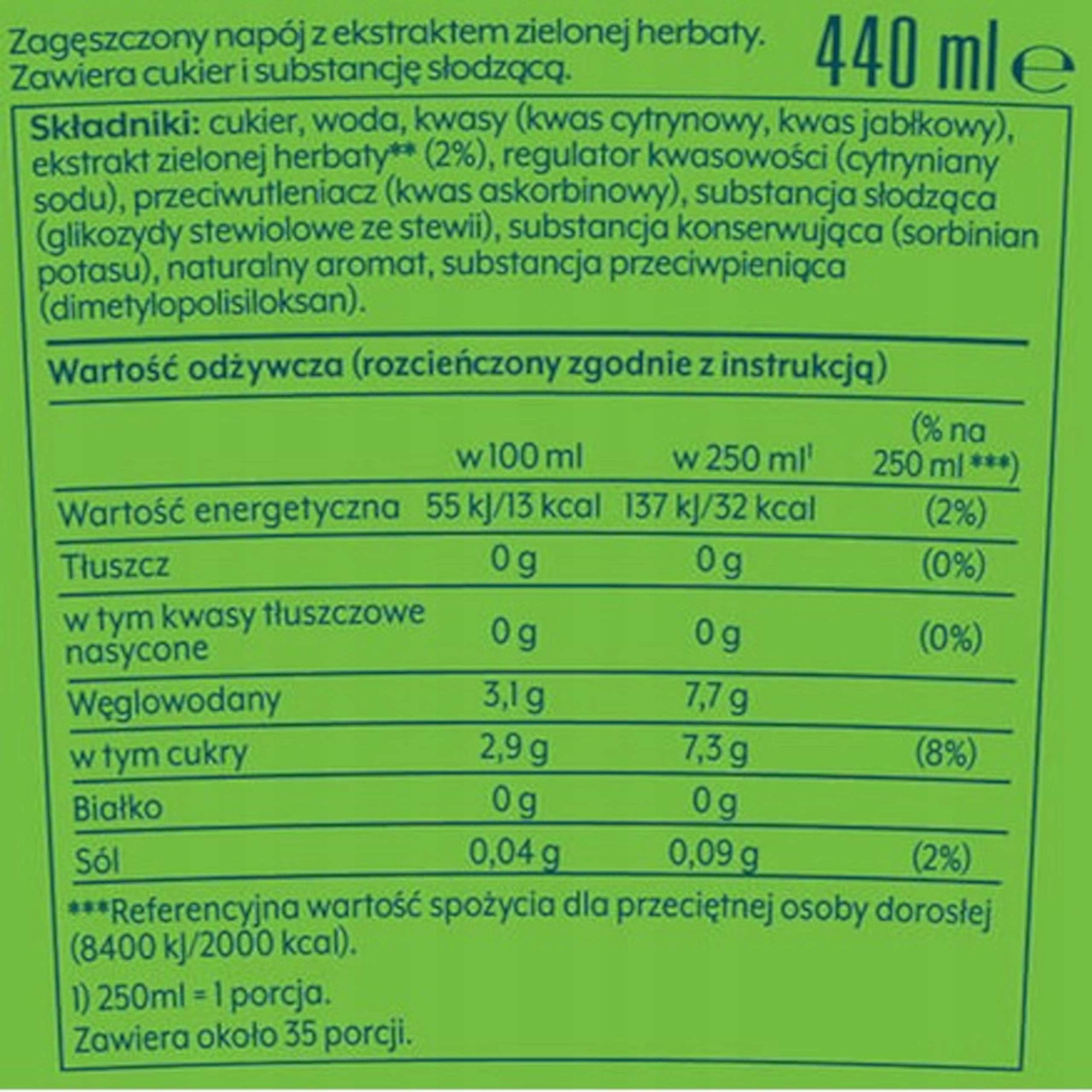 Syrop SODASTREAM Lipton Green Ice Tea 440 ml. Kod producenta Lipton green ICE TEA