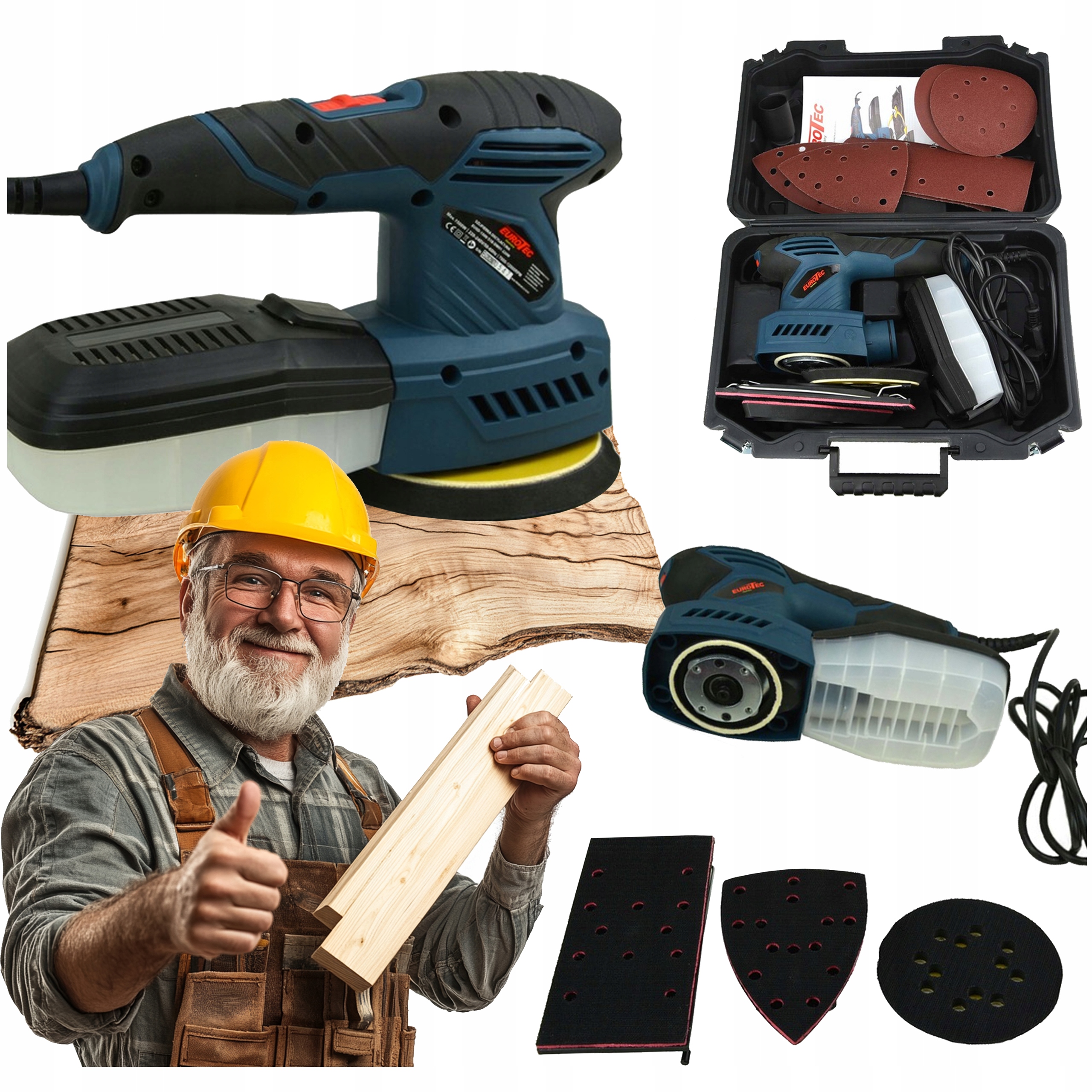 Szlifierka Do Metalu Drewna Oscylacyjna Mimosrodowa Wielofunkcyjna Walizka