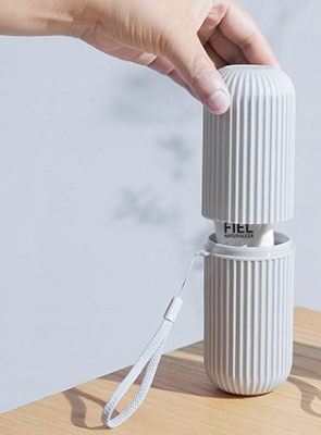 POJEMNIK ETUI NA SZCZOTECZKĘ PASTĘ DO ZĘBÓW SZARY Pojemność 300 ml