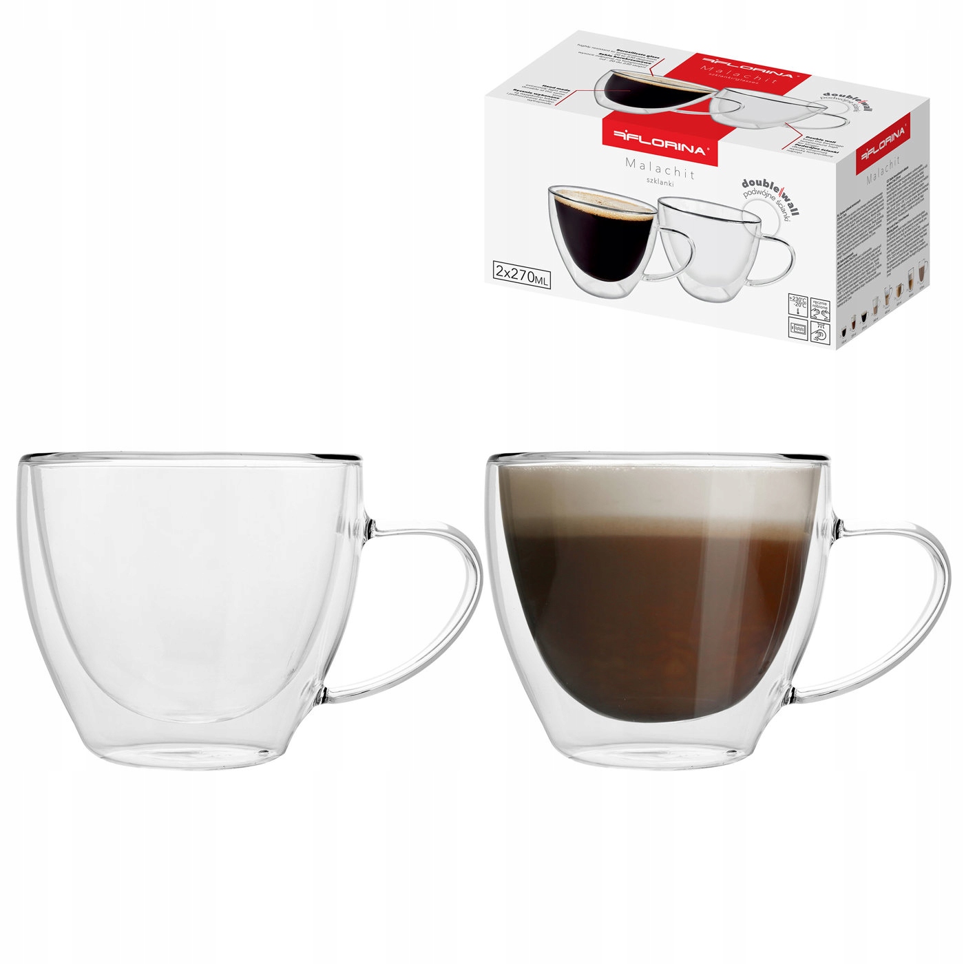 

Szklanki Termiczne Z Uchem Florina Malachit 270 ML
