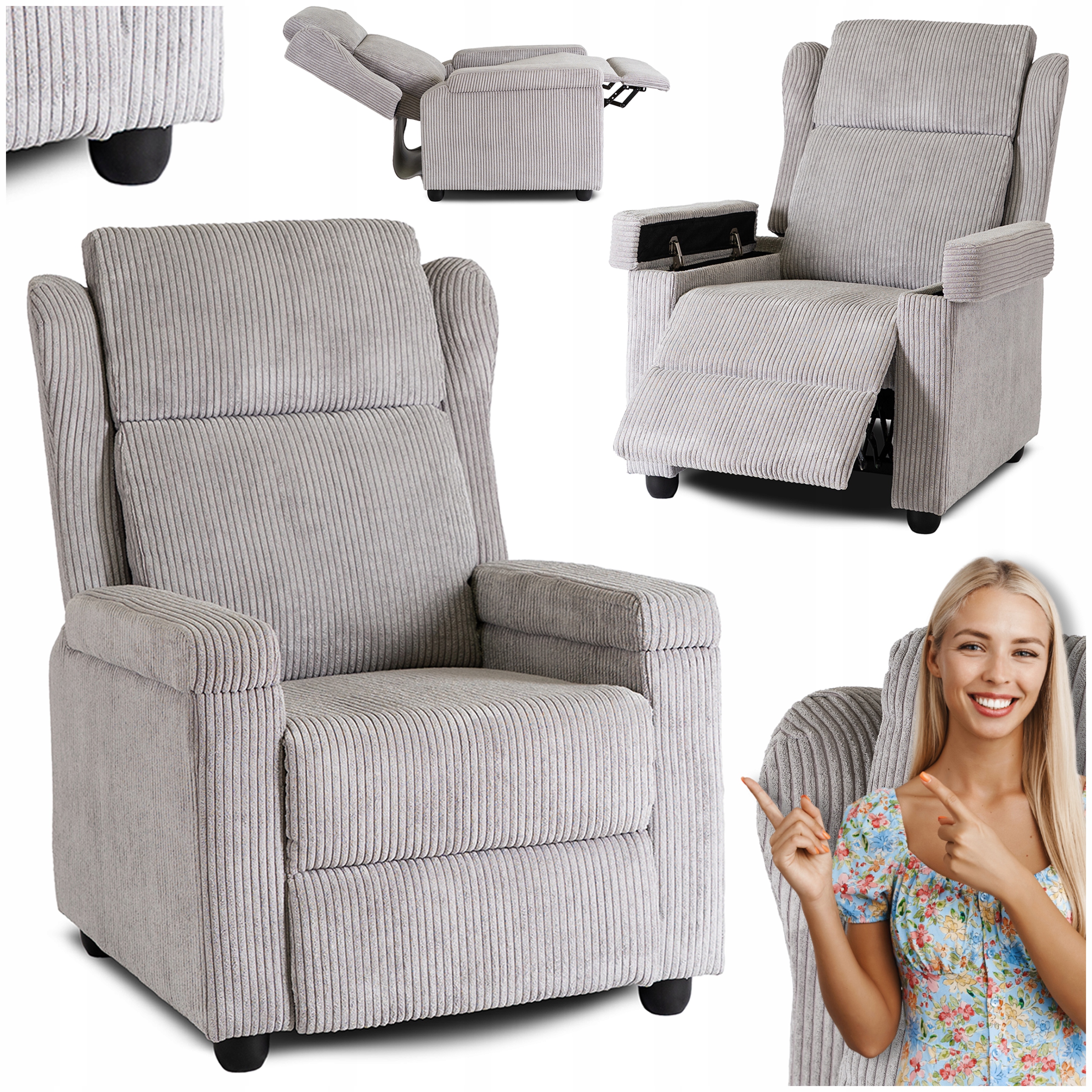 Rozkládací sedací souprava Uszak do obývacího pokoje na spaní šedá Spencer