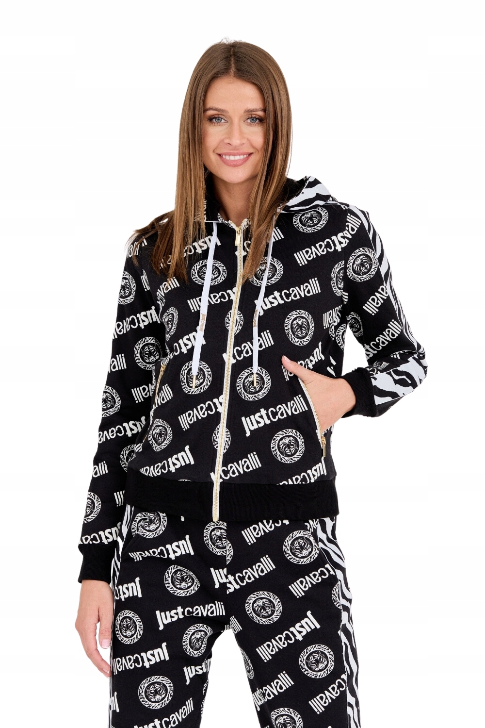 Just Cavalli Černá mikina Logo Tigre L