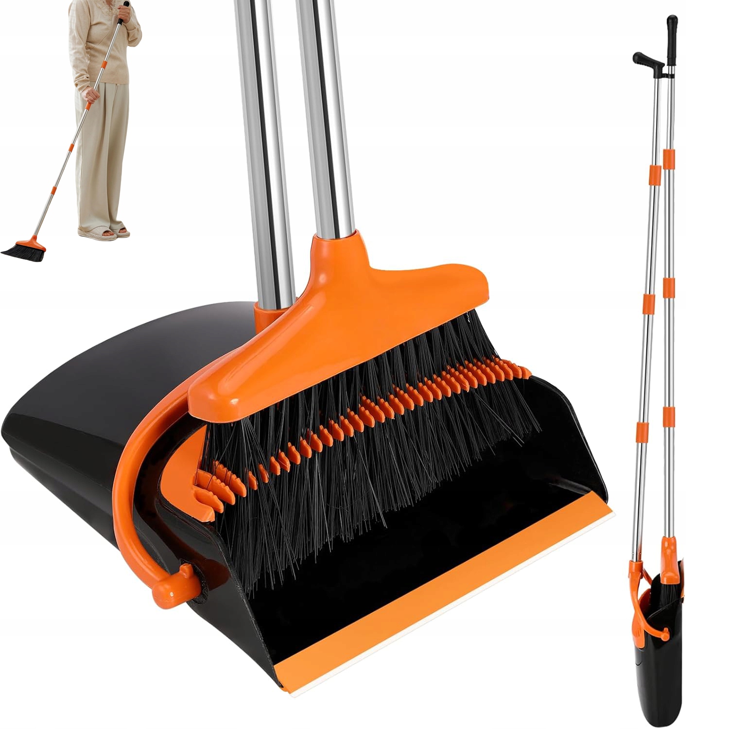 Levně Sada Na Úklid Smetáku S Nastavitelnou Rukojetí Bez Ohýbání 122CM