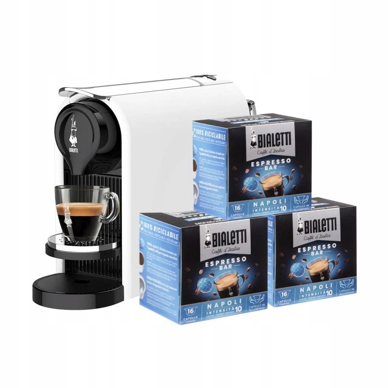 Bialetti ekspres kapsułkowy Gioia Plus Biały 48szt kapsułek Napoli