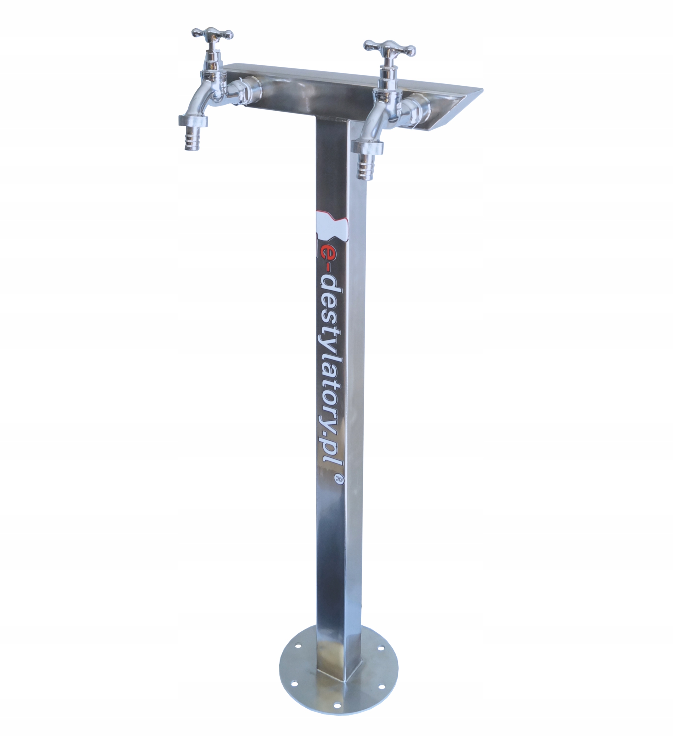 Záhradný hydrant 70 cm, dva vodovodné kohútiky „šikmý štvorec“ – spodný prívod vody