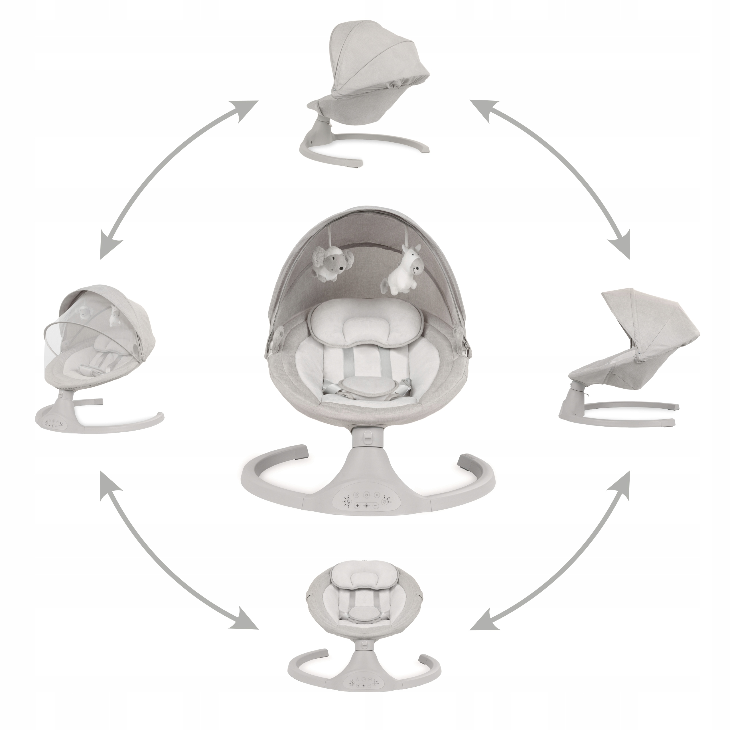 Leżaczek bujaczek Elektryczny z pilotem Kidwell LUXI 2w1 jasny melanżowy Rodzaj Leżaczek