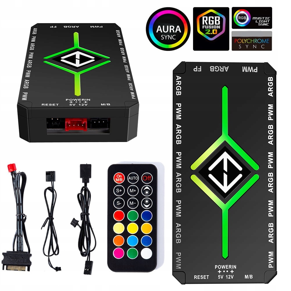 Kontroler do wentylatów Argb 3 Pin Pwm |Hub Argb Black Pilot