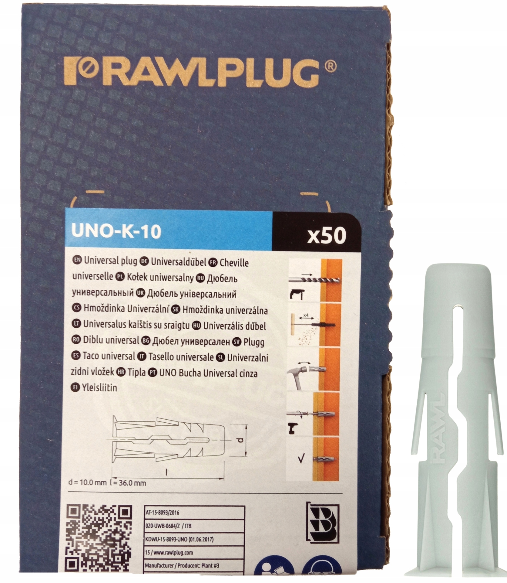 

Kołek uniwersalny UNO-K-10 10x36mm 50 szt.