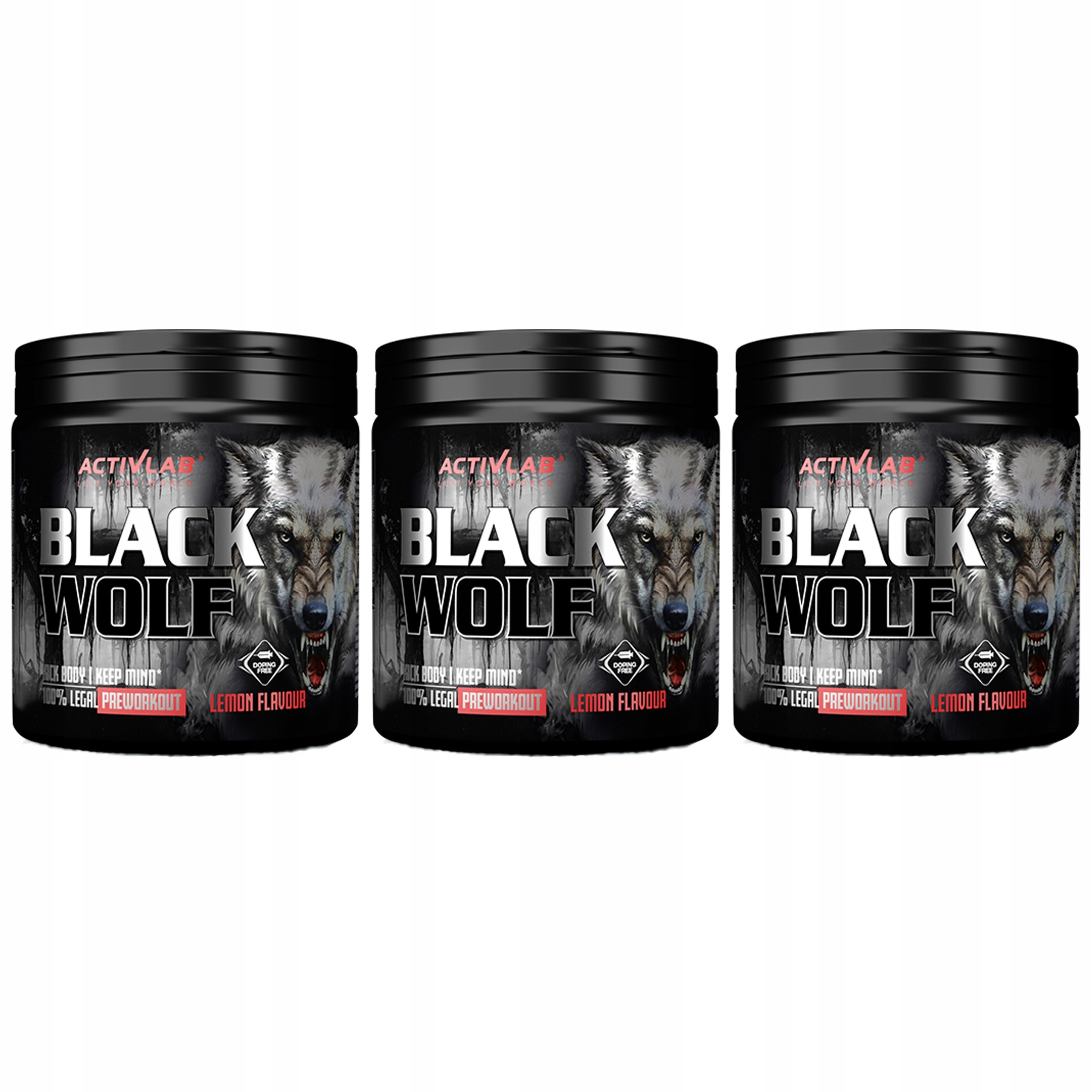 3x Doplněk Stravy kondicionér Black Wolf beta-alanin kreatin 300 g Activlab