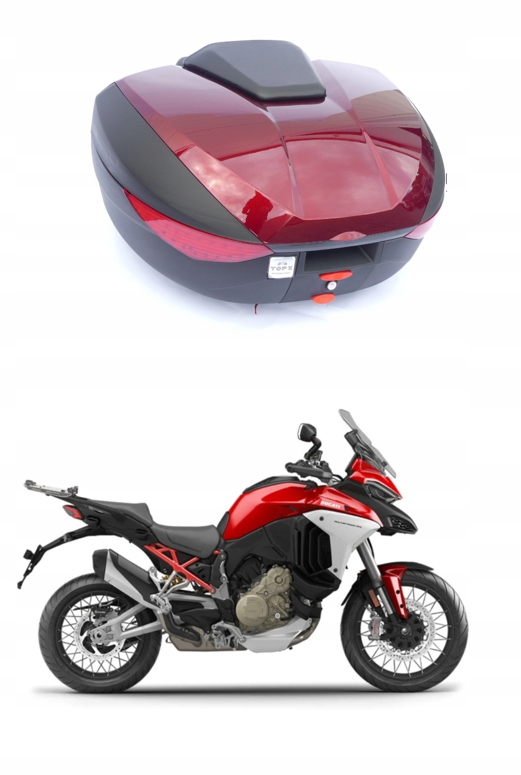 Motocyklový kufr 72L 2 Helmy Světlo Stop Ducati Multistrada Monster 800