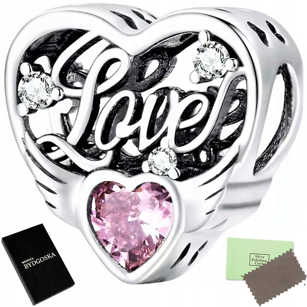 

Charms Serce Love Koralik Zawieszka Beads 925