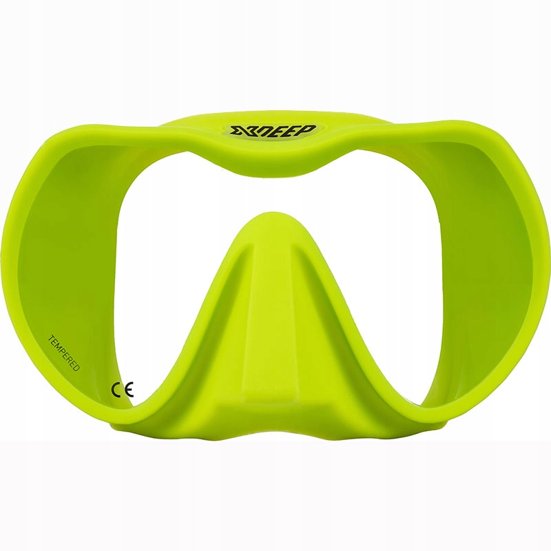 Maska nurkowa XDEEP Frameless Radical, Rozmiar: L, Limonkowy silikon