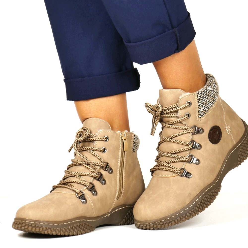 Kotníkové Boty Boty Trapery Béžové Camel Zip Pohodlné Pro Každodenní Nošení Z6 vel. 38