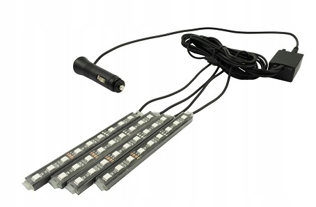 LED RGB OŚWIETLENIE WNĘTRZA AUTA KABINY SAMOCHODU EAN (GTIN) 5903726614887