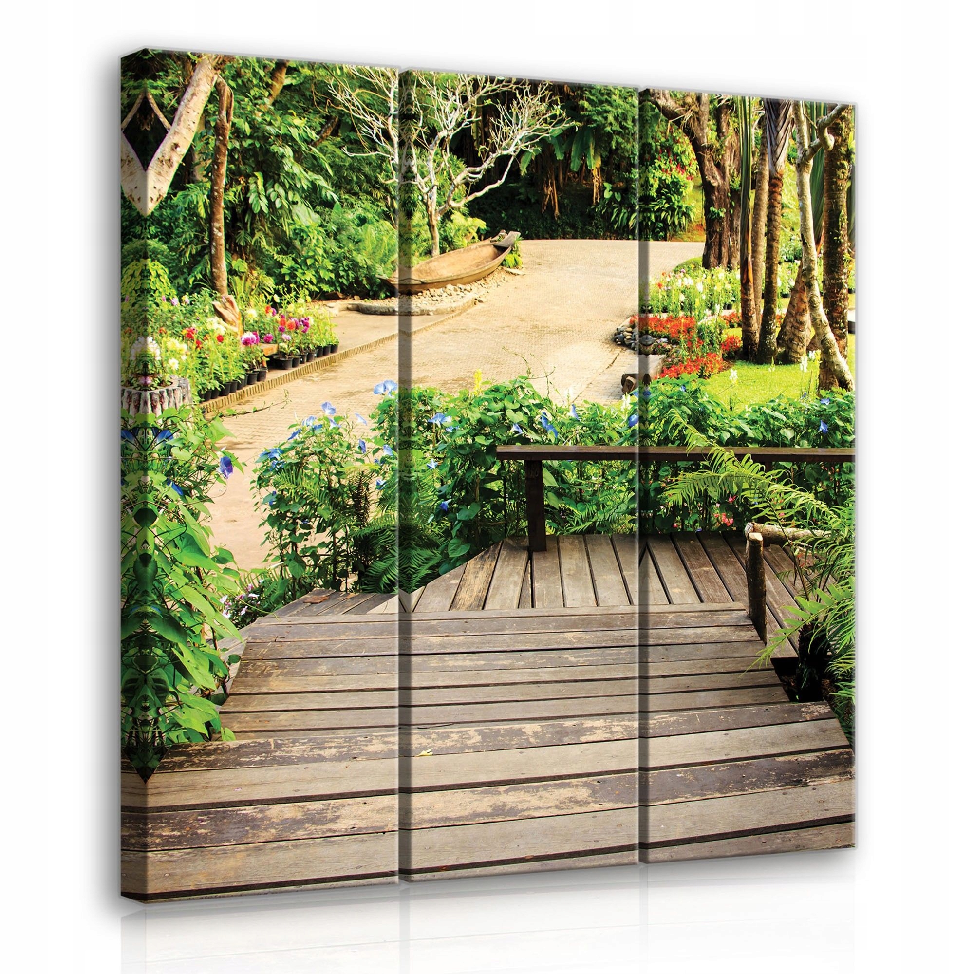 Obraz 90x100 Tropická zahrada schody zeleň květiny příroda relaxace
